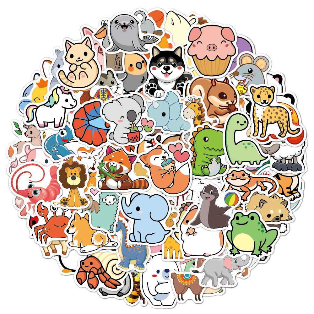 100 pçs engraçado animais ades - Kids Toys Logo avaliação e preço