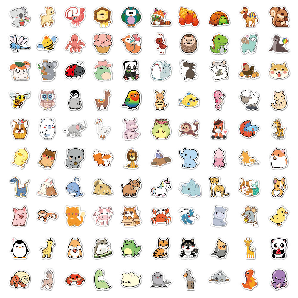 100 pçs engraçado animais ades - Kids Toys Logo avaliação e preço