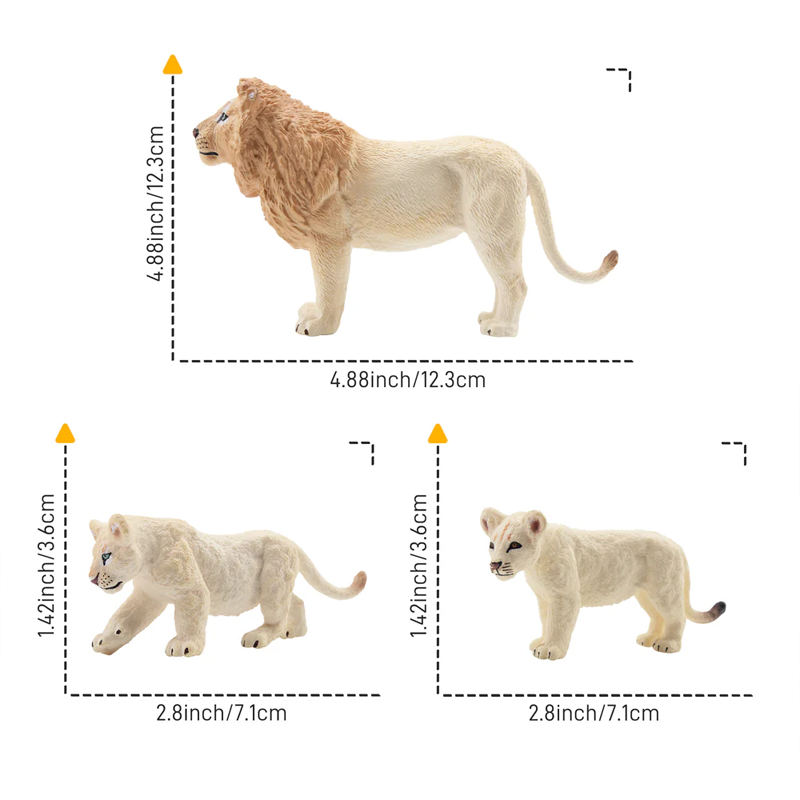 6 pçs simulação leão branco fa - Kids Toys Under $5 avaliação e preço