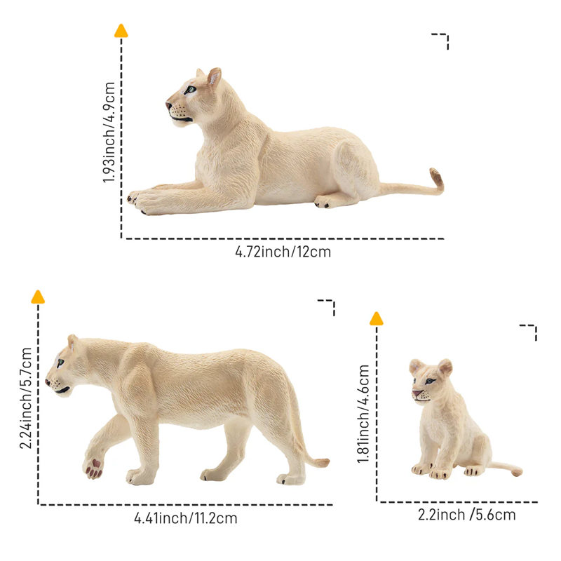 6 pçs simulação leão branco fa - Kids Toys Under $5 avaliação e preço
