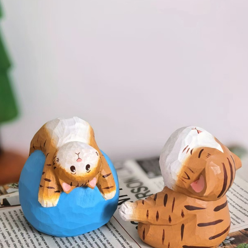 Estatueta de gatinho de madeir - Kids Yoga Toys avaliação e preço